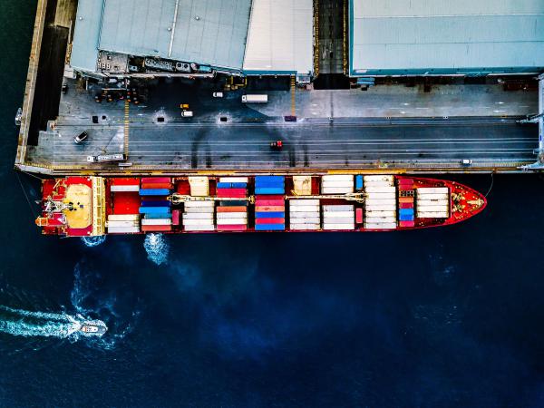 aerial-view-of-container-ship-at-sea-port